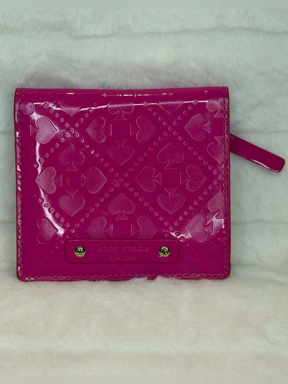 kate spade Hot Pink Patent Leather Spade Embossed Wallet
